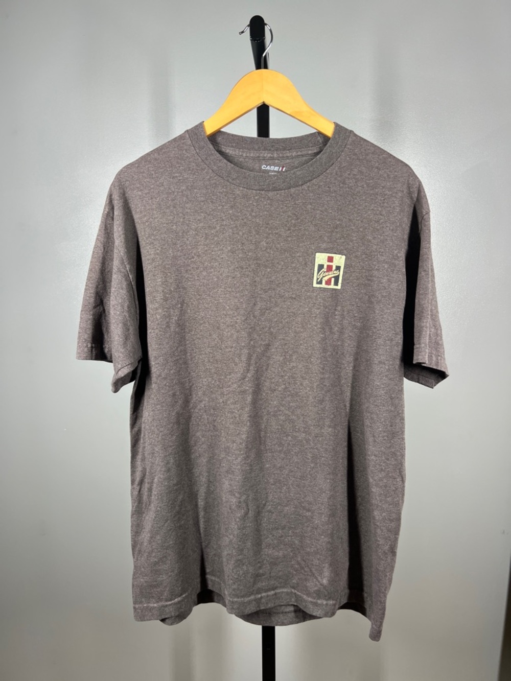 International Harvester Case Men's Short Sleeve Heather Brown Logo T-Shirt